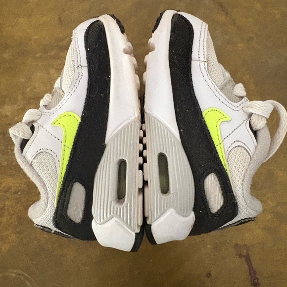 Nike Air Max 90‎ LTR Toddlers Shoes Size 4C White-Hot Lime-Black CD6868-109 - Picture 4 of 7
